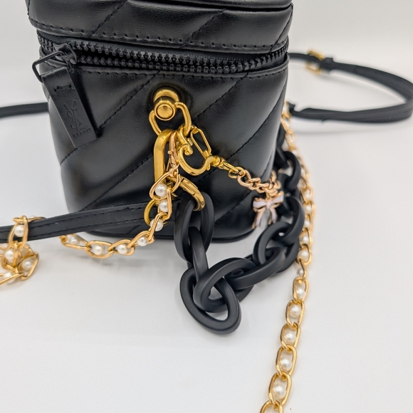 YSL Beauté Vanity Case w/ Styled Charm Chains| Black Crossbody| BNIB - Picture 8 of 15